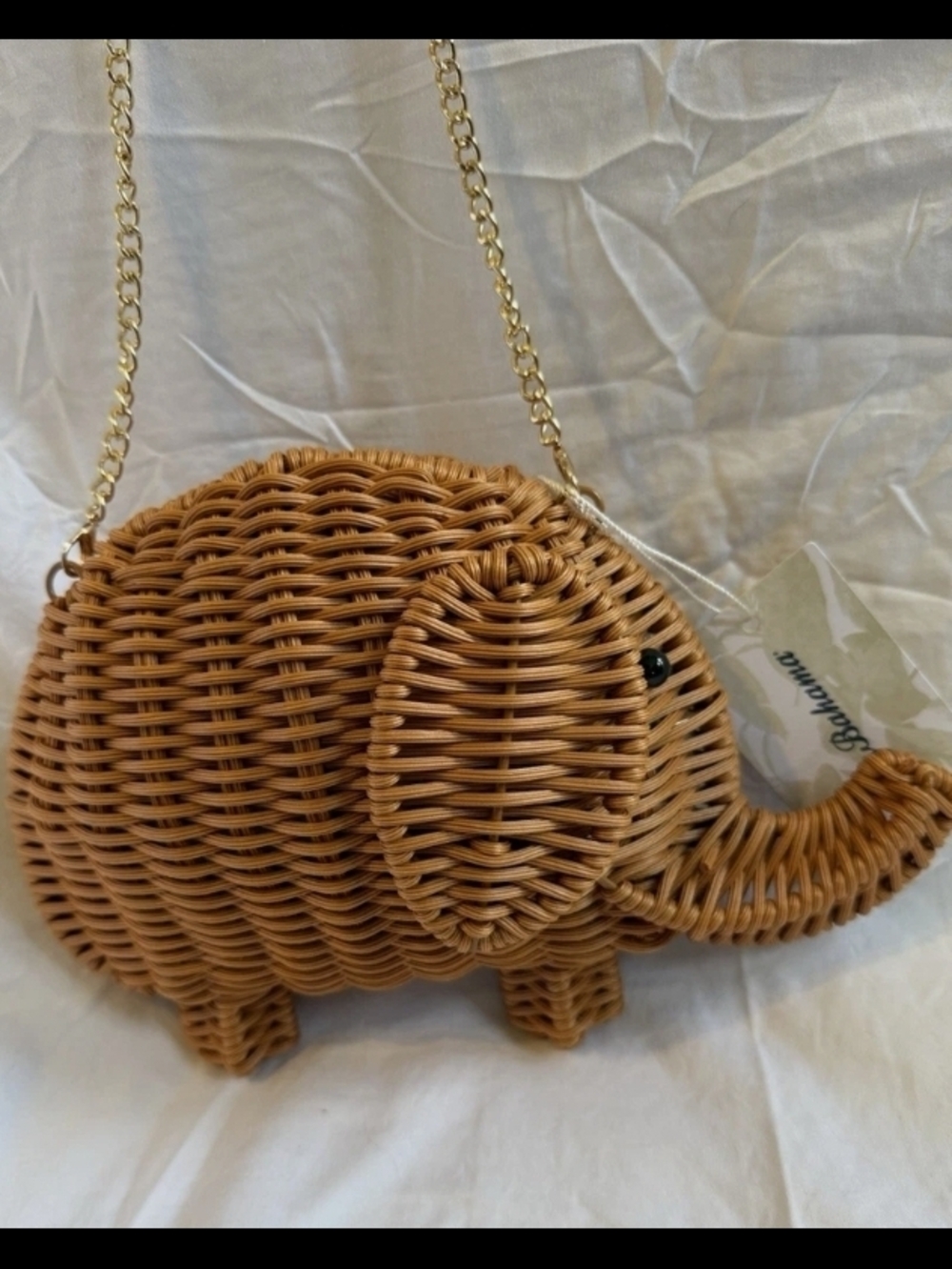 Tommy Bahama Woven Elephant Crossbody Bag in Light Brown